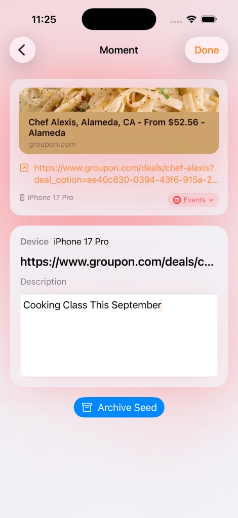 Seed detail editor with annotation and archive controls